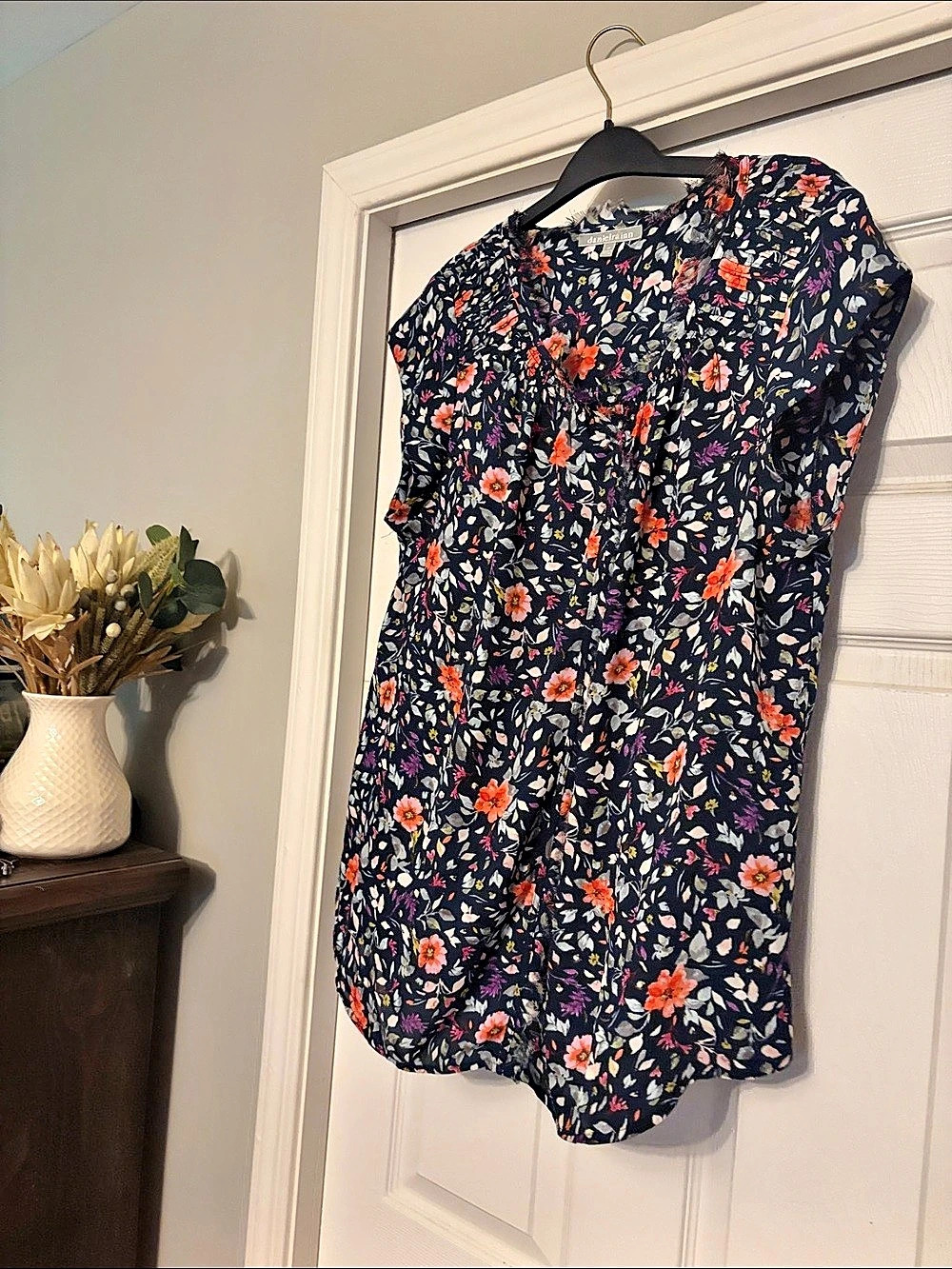 daniel rainn Floral Mini Dress in Blue Size Medium - Picture 1 of 5